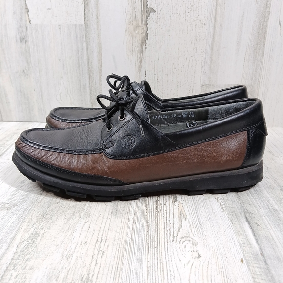 Mephisto Ralyx Black and Brown Leather Lace-Up Comfort Loafers #1487 - Picture 1 of 13